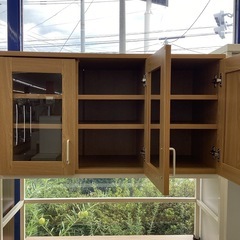 ⭐️春日市⭐️ゴミ箱上食器棚⭐️エレナ⭐️エア・リゾーム⭐️ウッド⭐️ナチュラル⭐️定価19,800円⭐️No2142の画像