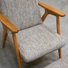 ≪zyt2585ジ≫ unico/ウニコ HESTA/へスタ ラウンジチェア＋オットマン パーソナルチェア/北欧/おしゃれ/オーク材/1人掛けソファ/中古家具/宮城県仙台市 071119-03の画像