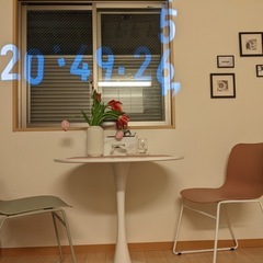 【引取限定／名古屋】韓国インテリア 丸テーブル＋チェア2脚セット＊直径80cm 白 の画像