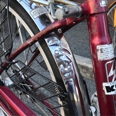 ジモティ割引有★【ジャングルジャングル岸和田店】ママチャリ　レッド　南大阪 岸和田市 貝塚市 泉佐野市 和泉市 忠岡町 熊取町の画像