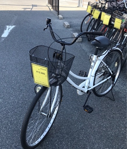 ジモティ割引有★【ジャングルジャングル岸和田店】ママチャリ　ホワイト　南大阪 岸和田市 貝塚市 泉佐野市 和泉市 忠岡町 熊取町