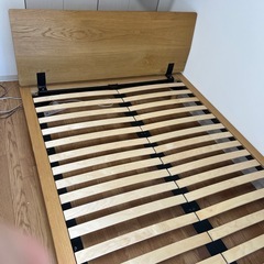 無印良品　ダブル　ベッドフレーム　オーク材の画像
