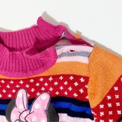 あったかミニーマウス刺繍カラフルニットセーターの画像