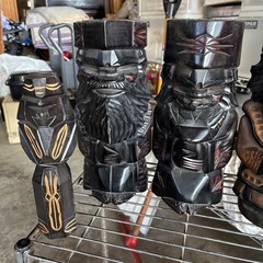 アイヌ木彫り人形6点の画像