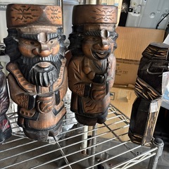 アイヌ木彫り人形6点の画像