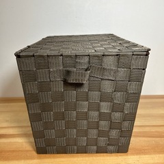 フタ付 カラーバスケット ブラウンの画像