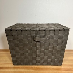 フタ付 カラーバスケット ブラウンの画像