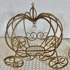 ワイヤー装飾セット カボチャ馬車　ボトル　バスケット　釣り籠4点フラワーアレンジの画像