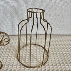 ワイヤー装飾セット カボチャ馬車　ボトル　バスケット　釣り籠4点フラワーアレンジの画像