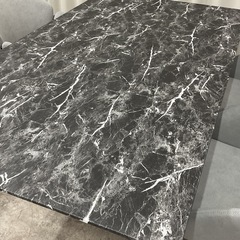 KK-24【新入荷　アウトレット品】モダンスタイル　ストーン調　ダイニング5点セット　グレーの画像