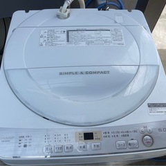 2019年製　SHARP 洗濯機 ES-GE6C 洗濯容量:6.0kgの画像
