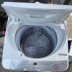 2019年製　SHARP 洗濯機 ES-GE6C 洗濯容量:6.0kgの画像