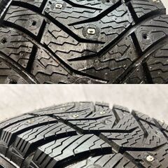 【YOKOHAMA iG65 205/55R16】スパイクタイヤ【Eurodesign 16インチ 6.5J5HPCD112+45】23年製 VW純正キャップ ノーマルピン　(KTK696)クレジットカード QRコード決済可能の画像