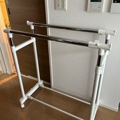 左右伸縮ワンタッチパイプハンガーダブルの画像