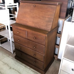 ライティングビューロー ライティングデスク アンティーク  レトロ ビンテージ 収納棚 飾り棚の画像