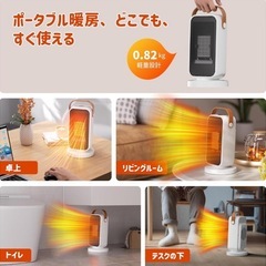 【新品未使用】セラミックヒーター　小型　速暖の画像