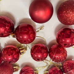 オーナメント　16ピース　3センチ　レッド　赤　クリスマス　小さめの画像