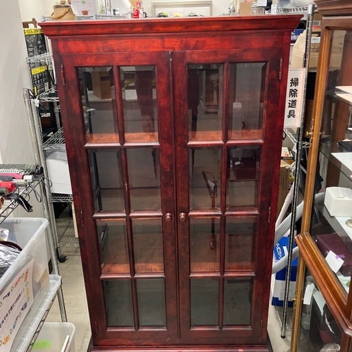 ロ2511-475 九州民芸家具　キャビネット　飾り棚　キズ汚れ有り