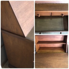 ライティングビューロー ライティングデスク アンティーク  レトロ ビンテージ 収納棚 飾り棚の画像