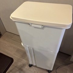 ゴミ箱　スリム2段60型ホワイトの画像