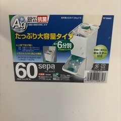 ゴミ箱　スリム2段60型ホワイトの画像