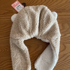 【新品タグ有り】あったかくま帽子兼マフラー^_の画像