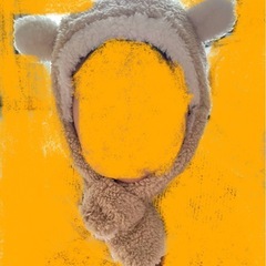 【新品タグ有り】あったかくま帽子兼マフラー^_の画像