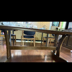 即決⭐︎ダークブラウンの木製長方形テーブルの画像