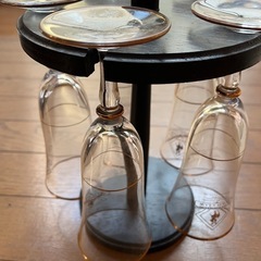 POLO CLUB フルートグラスセット　ラック付の画像