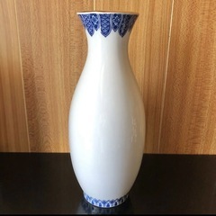 九谷焼　正峰　花瓶　源平咲　高さ31cm   の画像