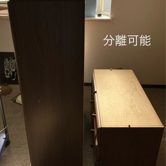【引き取りに来れる方限定】上下分離可能！木製書棚・本棚の画像