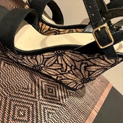 ウエッジソール【黒サンダル】の画像