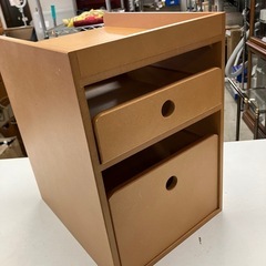 石2511-476 ディズニー ミッキー柄木製収納ボックス 中古の画像