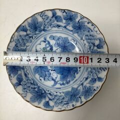 美濃焼 藤峰窯 取り皿 小鉢 小皿 5枚セット 青絵 和食器 磁器 来客用 食卓 菊青海波 染付 未使用 保管品　251120-3Tの画像