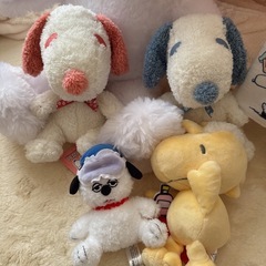 スヌーピー プライズ品 ぬいぐるみ ポーチ 6点セットの画像