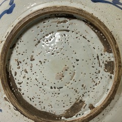 呉須染付牡丹鳳凰文大平鉢 大盤 大皿 明末～清初 径30cm 時代箱　骨董品の画像