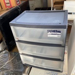 収納ケース　青　三段　中古の画像