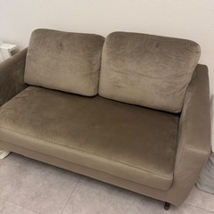 ベロア調二人がけソファの画像