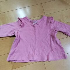 80サイズ　長袖カットソーロンパース　女の子の画像