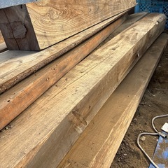 欅の角材　杉板　木材　樹種さまざまの画像