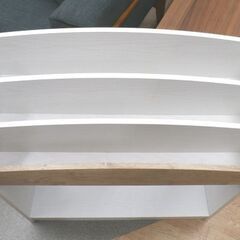 ➁ マガジンラック 本棚 幅73×奥行30×高さ76㎝ ホワイト 絵本ラック オープンラック 西岡店の画像