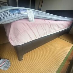 店頭引き取り限定‼  ニトリ ダブルベッドマットレス付き 【🔥リサイクルモールみっけ柏🔥】の画像
