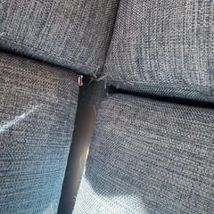 ニトリ　ターコイズブルー　ソファの画像