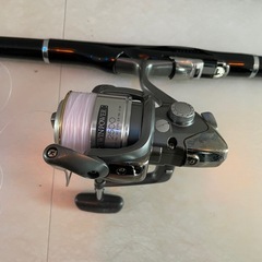 磯竿とリールセットの画像