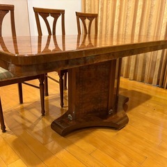 イタリア製 象嵌細工ダイニング　アンティークテーブルの画像