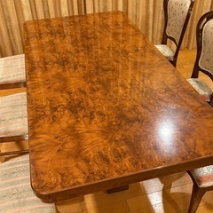 イタリア製 象嵌細工ダイニング　アンティークテーブルの画像