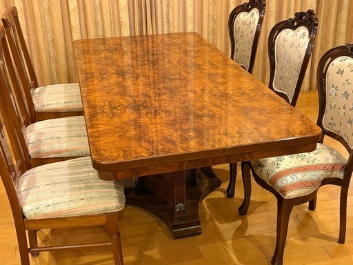 イタリア製 象嵌細工ダイニング　アンティークテーブル