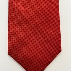 ロンシャンLongchampネクタイ レギュラータイ red レッド　赤色系 モザイク柄  シルク絹 長さ　約142センチ 大剣幅　約9.2センチ メンズ（men’s）男性用、紳士の画像