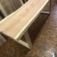 激安 新品 一枚板ダイニングテーブル 塗装無料 近場配送無料の画像