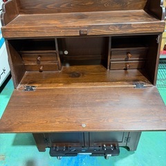 ライティングビューロー　ライティングデスク ビンテージ　無垢　オシャレの画像